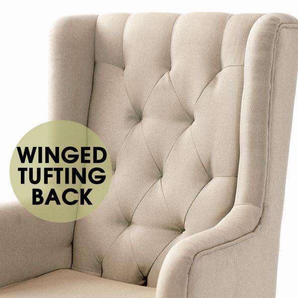 Levede Accent Chair ROCKING CHAIR CHAIRS ARMCHAIR FABRIC LOUNGE RECLINER FEEDING ROCKER BEIGE