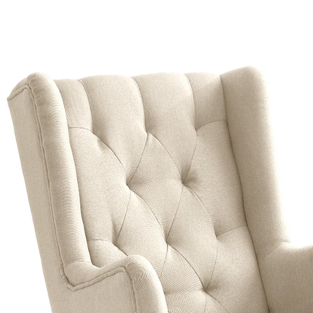 Levede Accent Chair Rocking Chair Chairs Armchair Fabric Lounge Recliner Feeding Rocker Beige