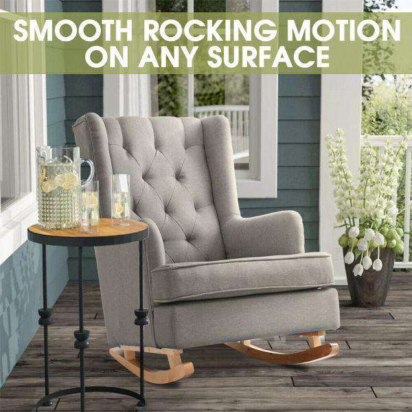 Levede Accent Chair Rocking Fabric Armchair - Grey