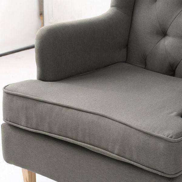 Levede Accent Chair Rocking Fabric Armchair - Grey