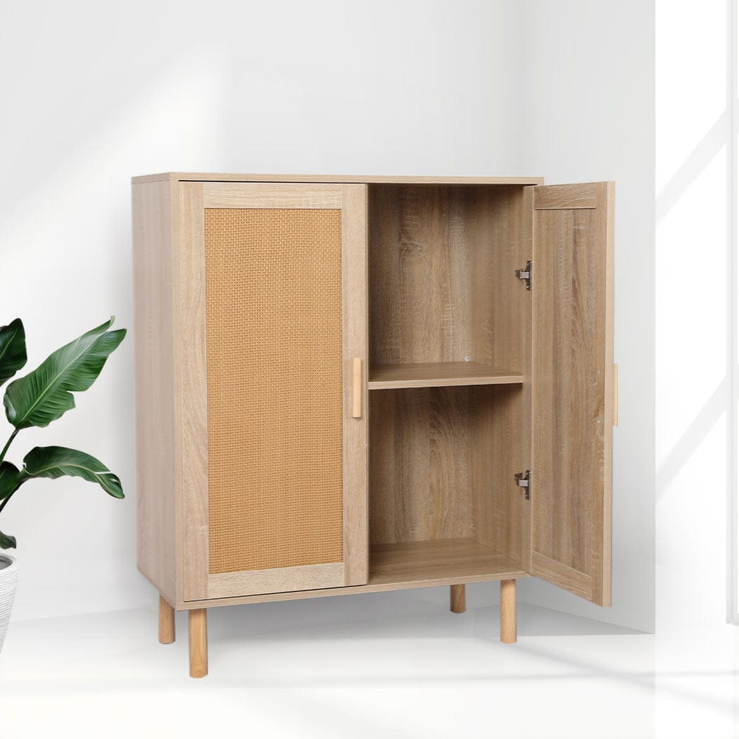 Levede Chest of Drawers Storage Cabinet Rattan Dresser Chest of Drawers Tallboy Wooden Cabinet