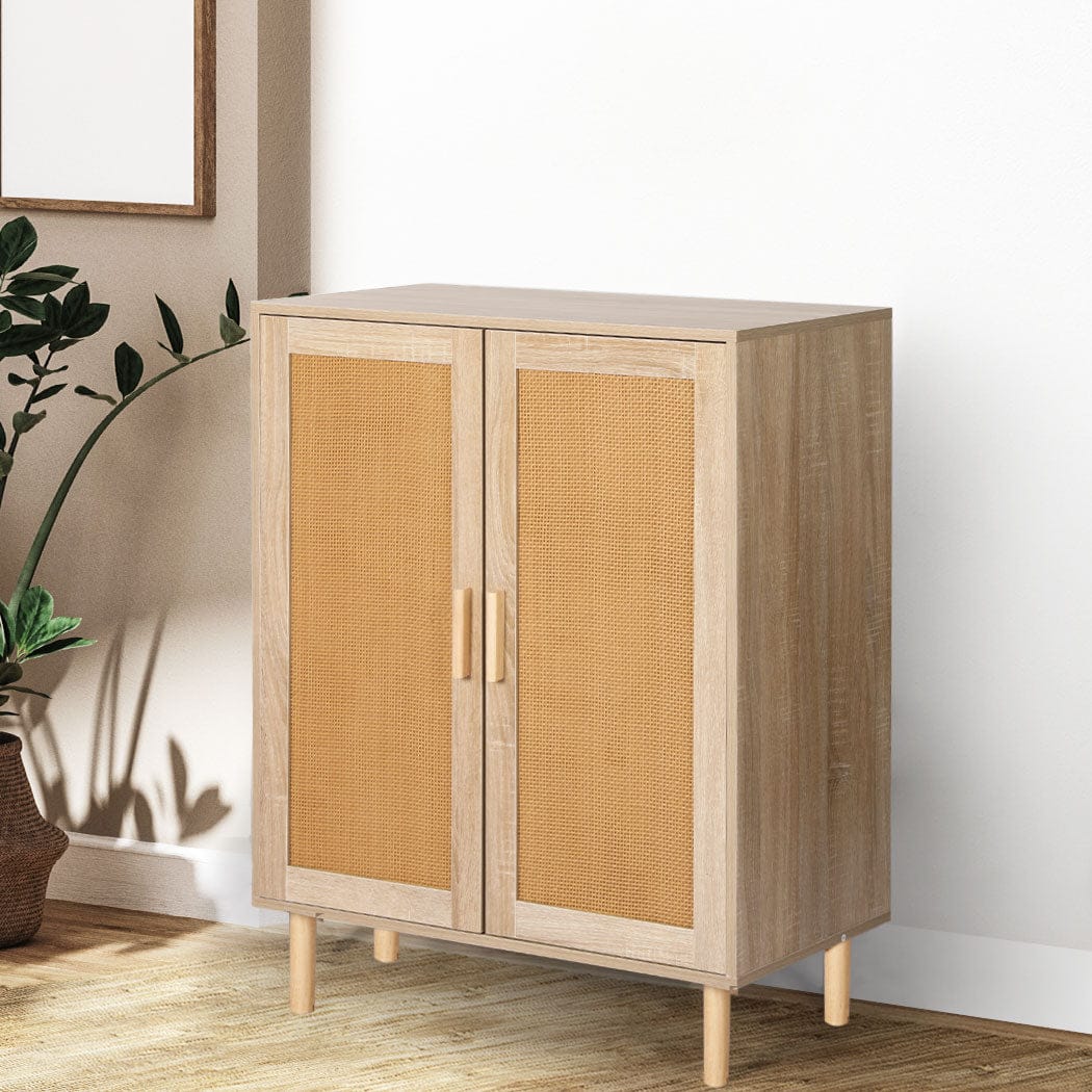 Levede Chest of Drawers Storage Cabinet Rattan Dresser Chest of Drawers Tallboy Wooden Cabinet