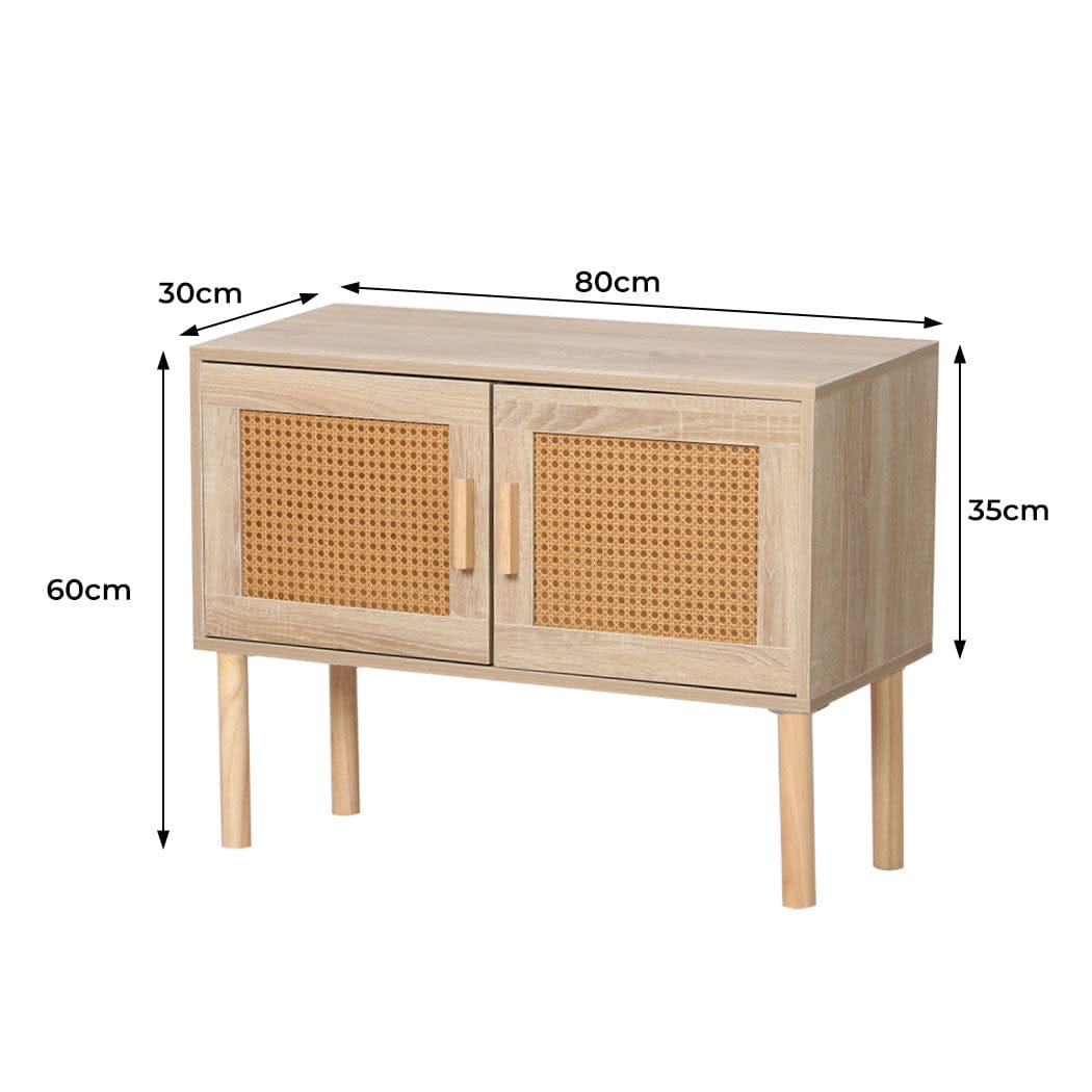 Levede Chest of Drawers Storage Cabinet Rattan Dresser Chest of Drawers Tallboy Wooden Cabinet