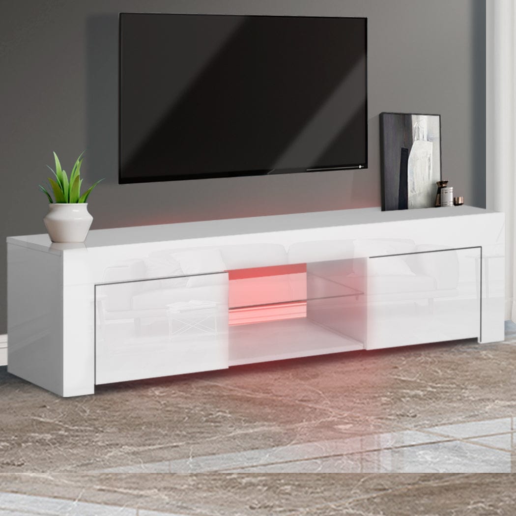 Levede TV Unit TV Cabinet Entertainment Unit Stand RGB LED Furniture Wooden Shelf 130cm