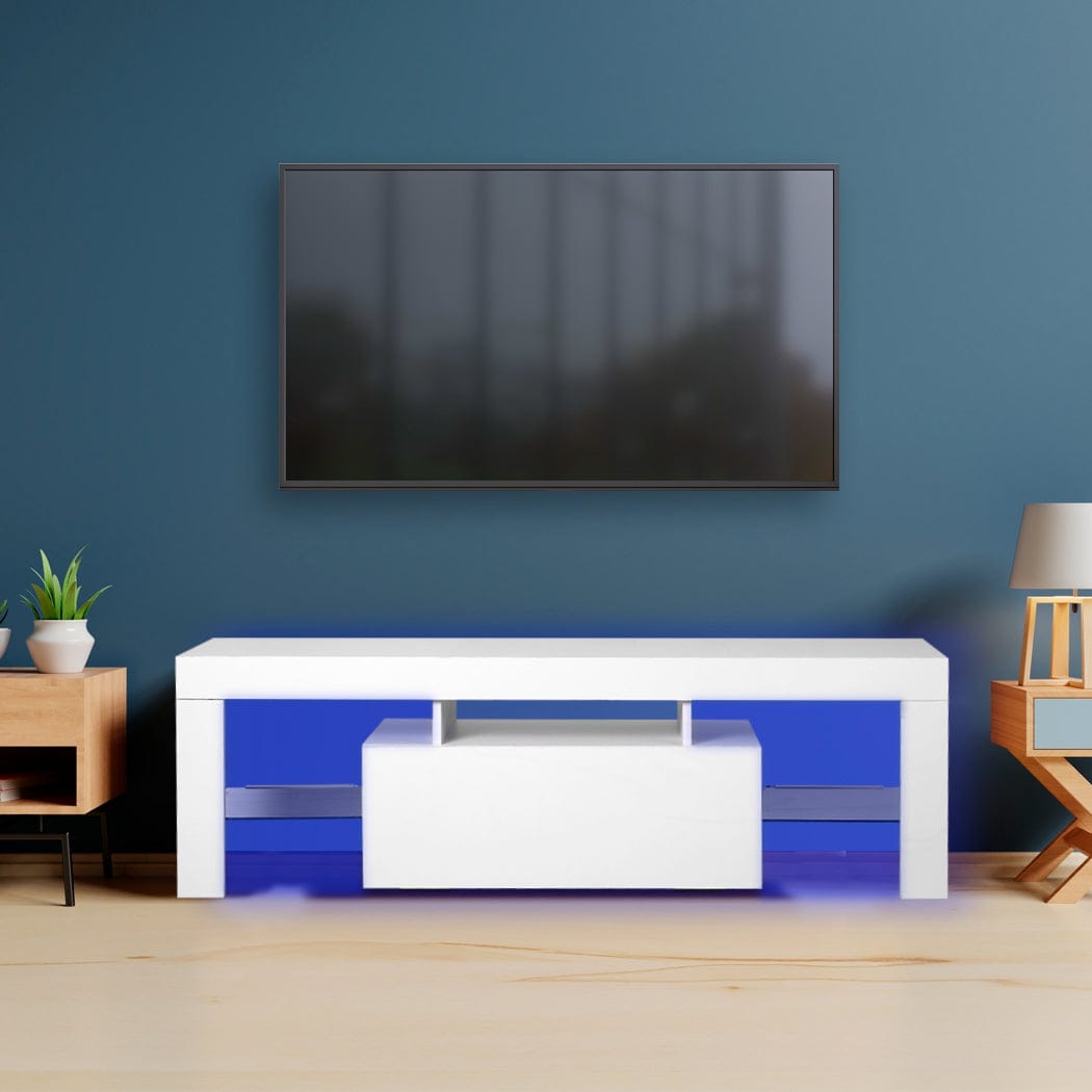 Levede TV Unit TV Cabinet Entertainment Unit Stand RGB LED Furniture Wooden Shelf 130cm