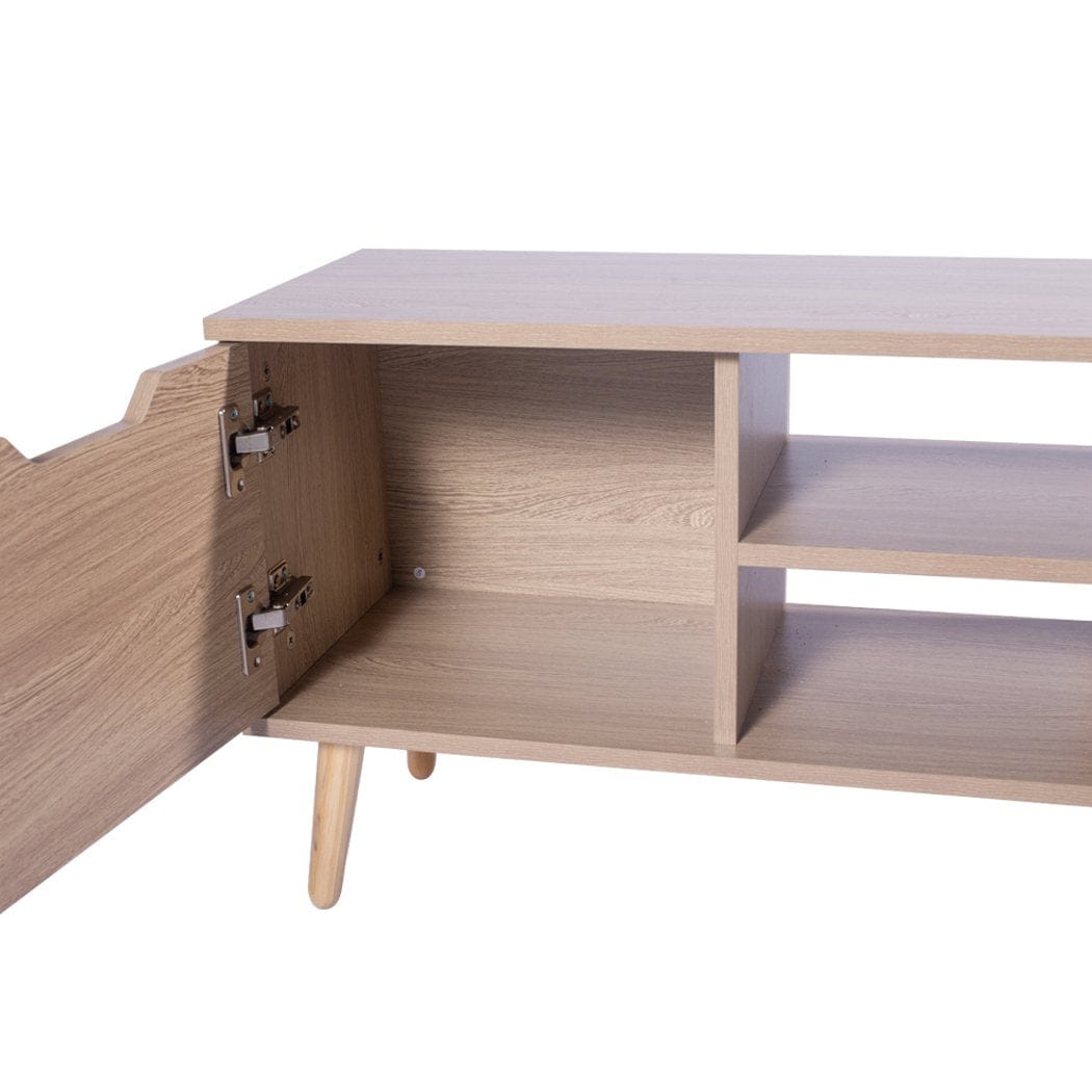 Levede TV Unit TV Cabinet Entertainment Unit Stand Storage Drawer Wooden Shelf Oak 140cm