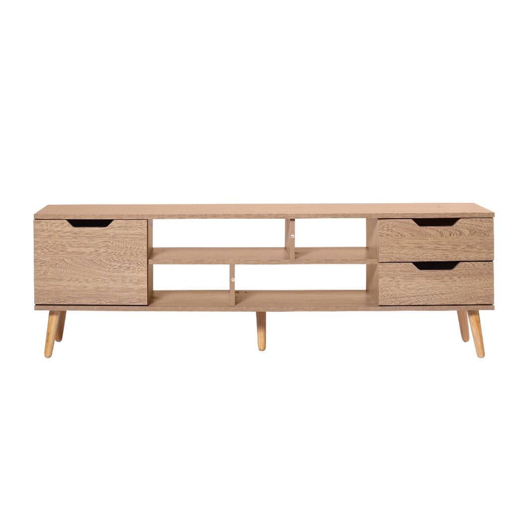 Levede TV Unit TV Cabinet Entertainment Unit Stand Storage Drawer Wooden Shelf Oak 140cm