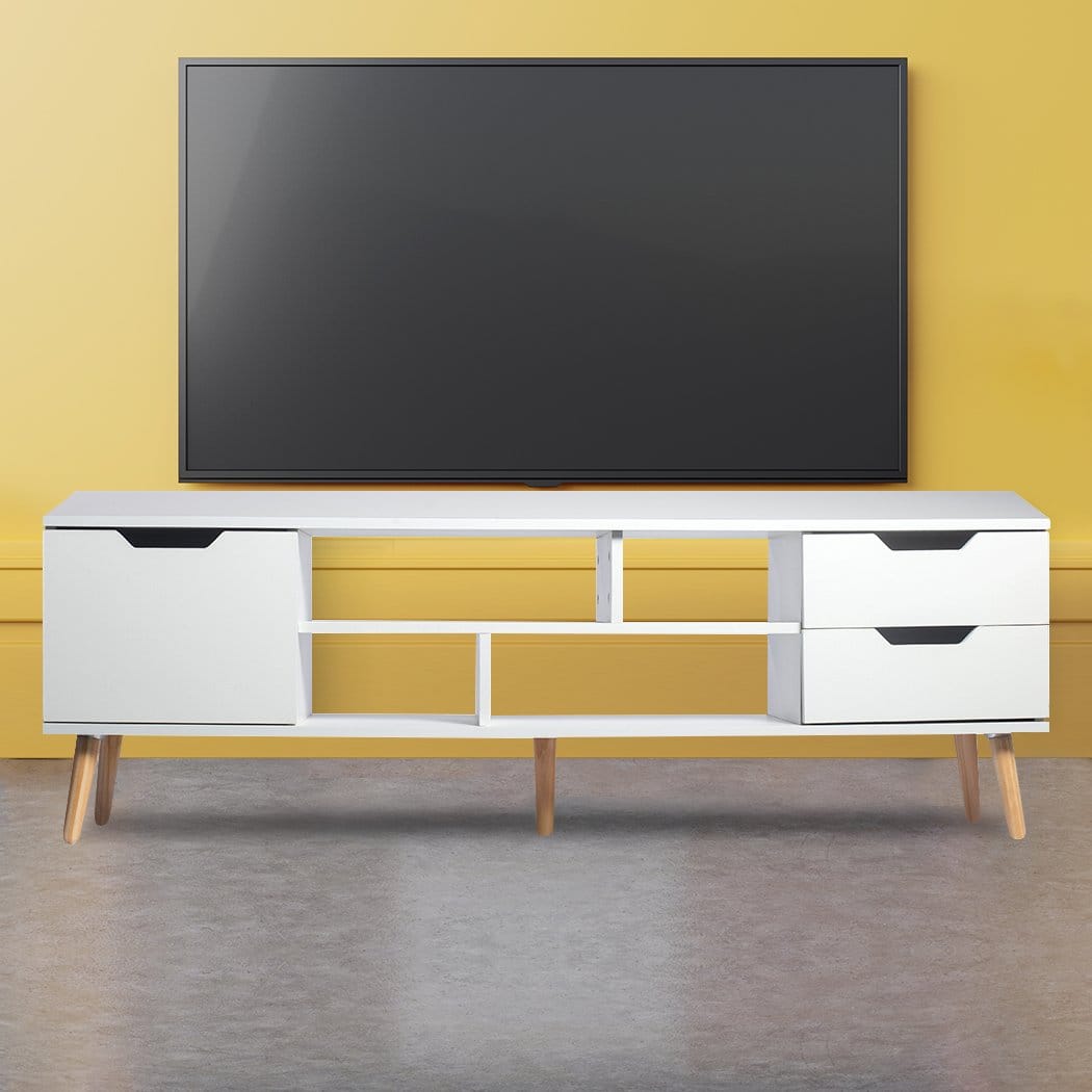 Levede TV Unit TV Cabinet Entertainment Unit Stand Storage Drawers Wooden Shelf White