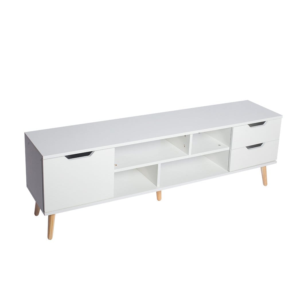 Levede TV Unit TV Cabinet Entertainment Unit Stand Storage Drawers Wooden Shelf White