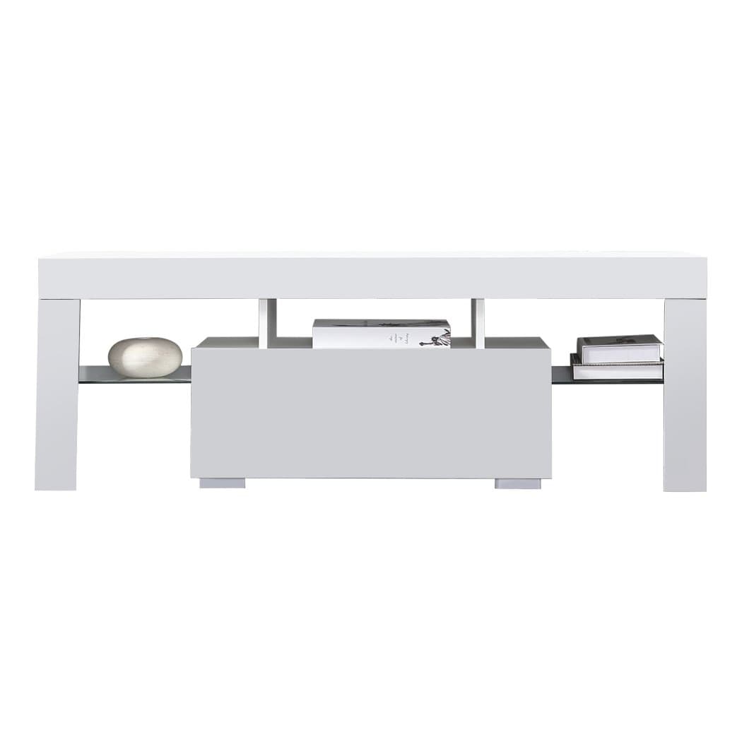 Levede TV Unit TV Cabinet White Entertainment Unit Stand Wooden LED Lowline Media Storage Shelf