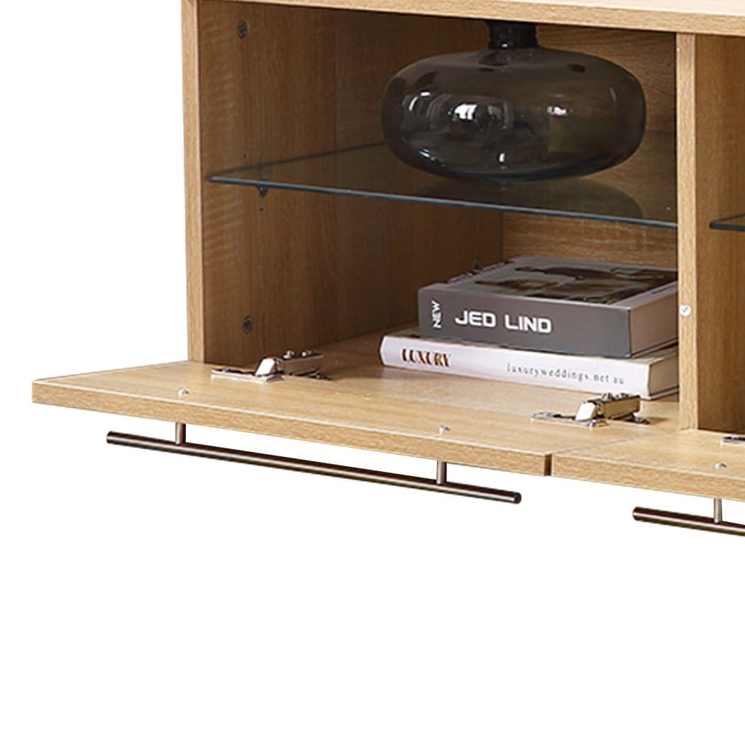 Levede TV Unit Wooden TV Stand Entertainment Unit Media Storage Cabinet LED Lowline AU