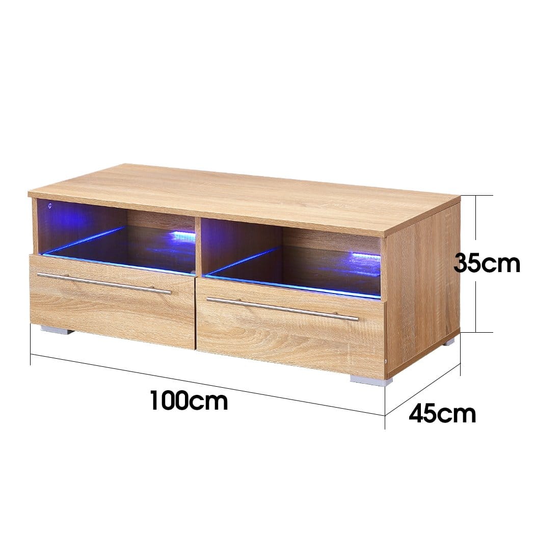 Levede TV Unit Wooden TV Stand Entertainment Unit Media Storage Cabinet LED Lowline AU