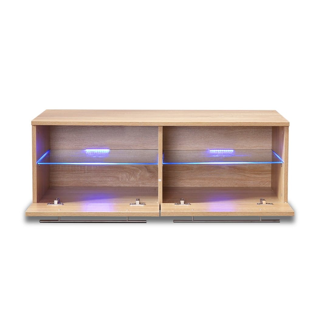 Levede TV Unit Wooden TV Stand Entertainment Unit Media Storage Cabinet LED Lowline AU