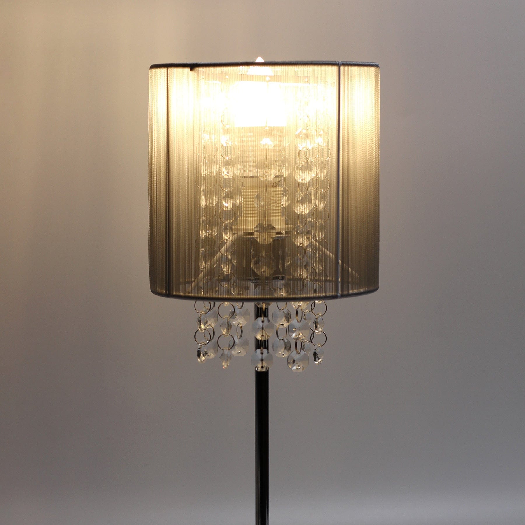 Lexi Lighting Table Lamp Emilia Table Lamp with Acrylic Drops - Grey Shade