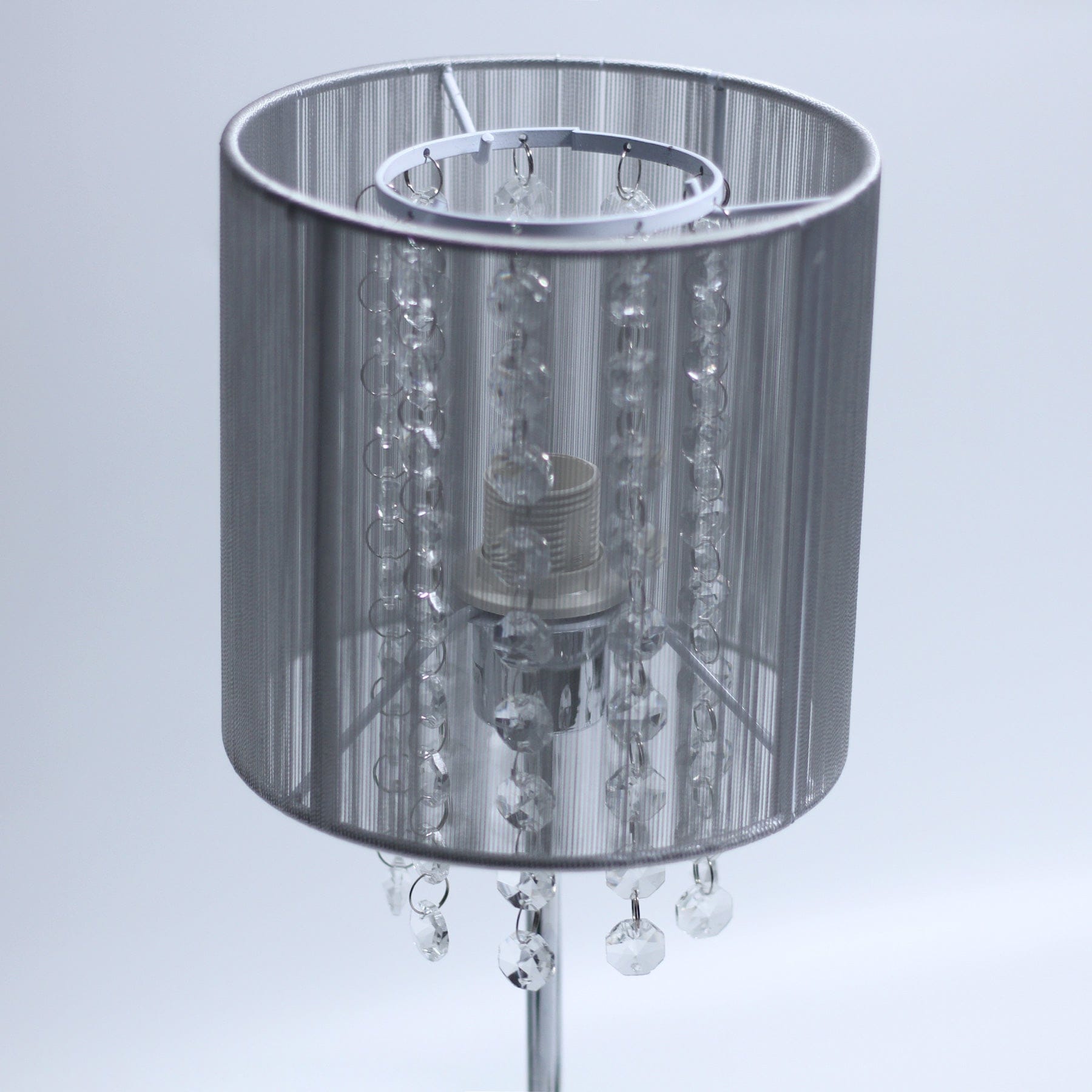 Lexi Lighting Table Lamp Emilia Table Lamp with Acrylic Drops - Grey Shade