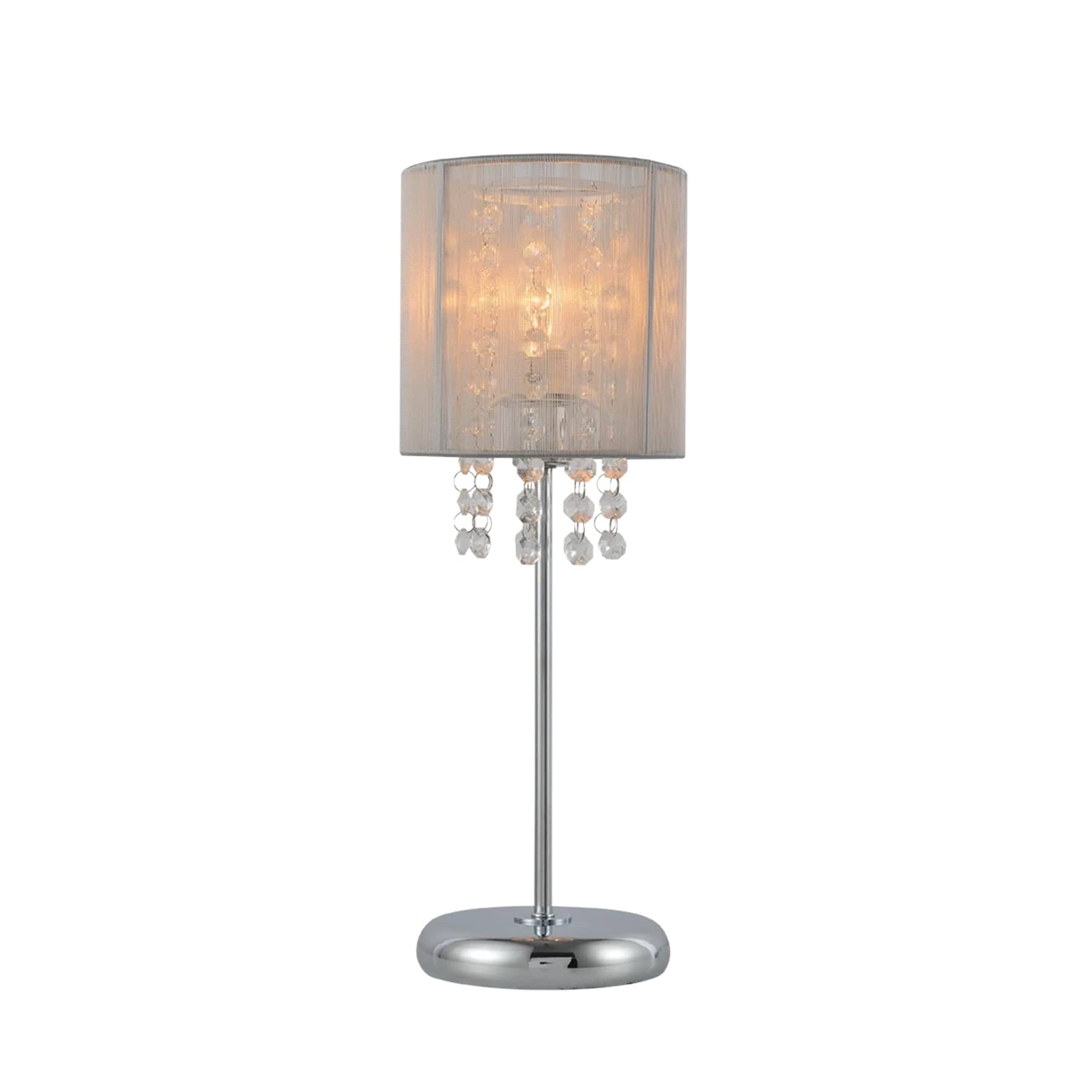 Lexi Lighting Table Lamp Emilia Table Lamp with Acrylic Drops - Grey Shade