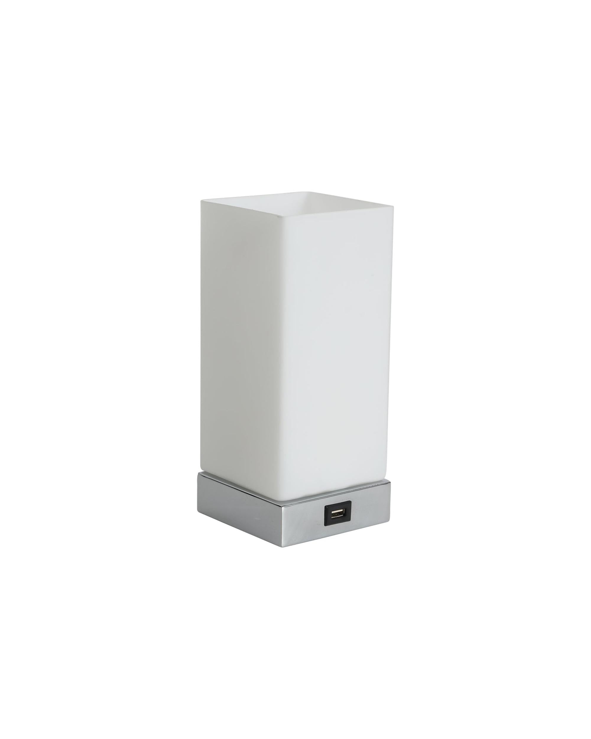 Lexi Lighting Table Lamp Jessica Rectangle Touch Lamp with USB Port