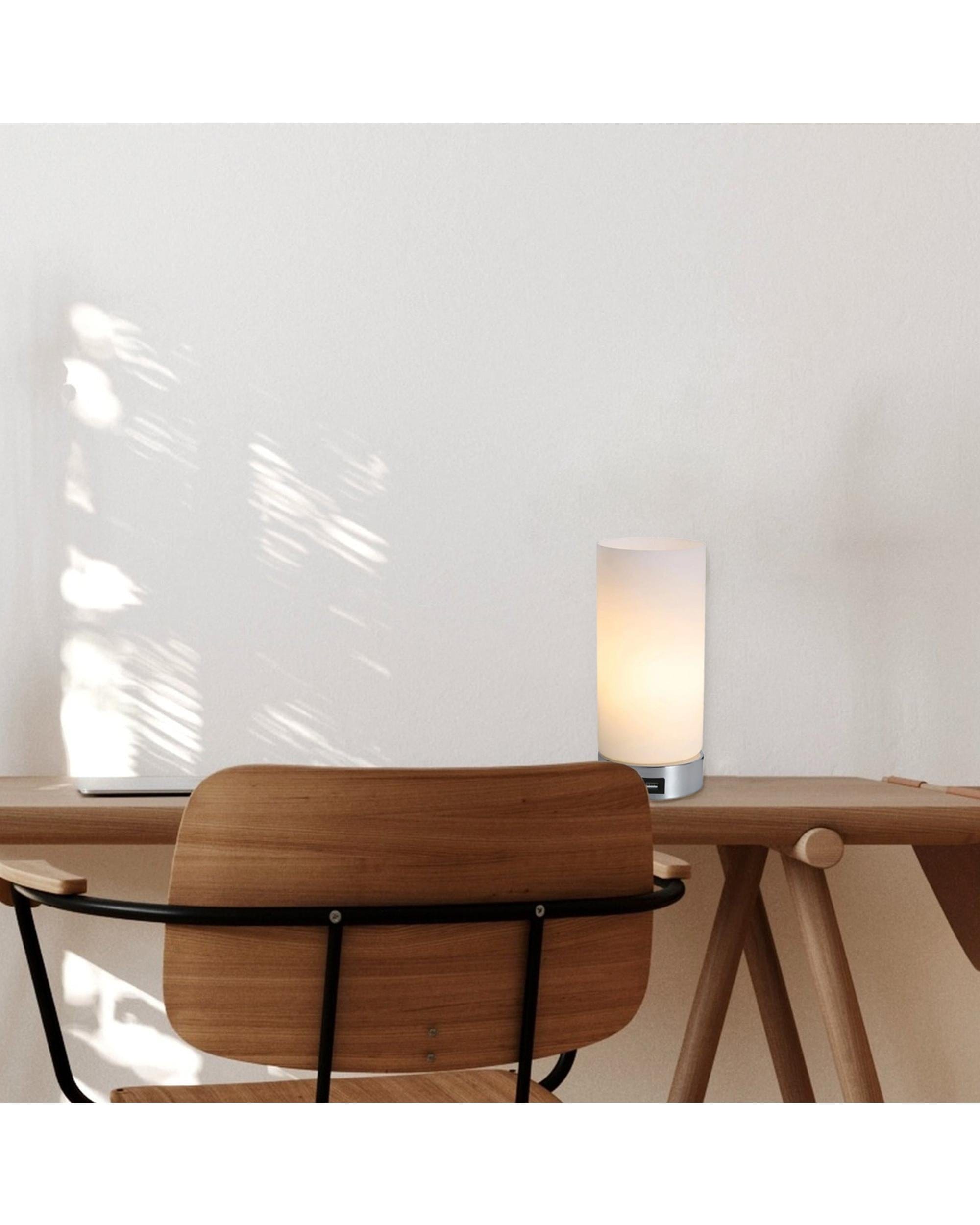 Lexi Lighting Table Lamp Julie Cylinder Touch Lamp with USB Port