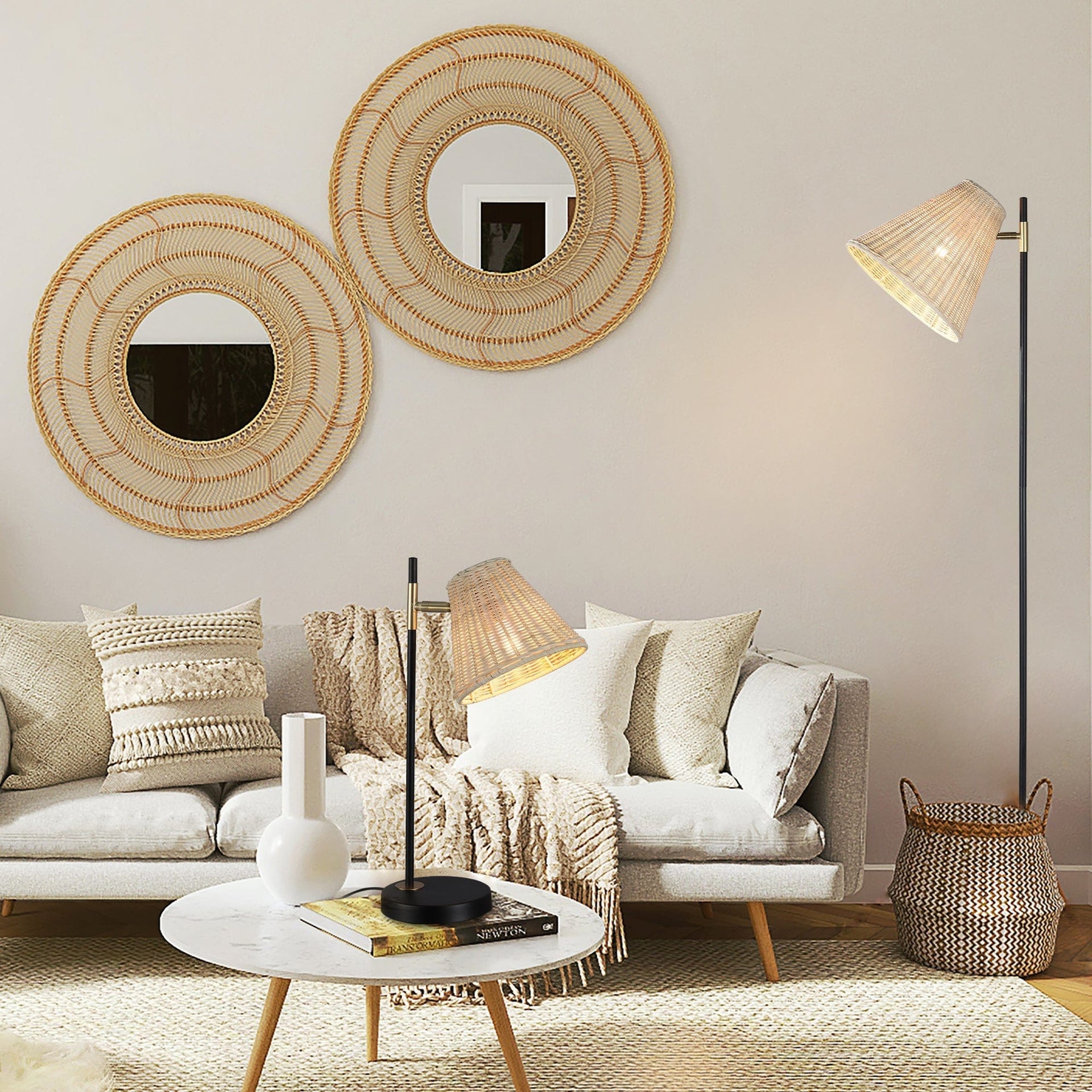Lexi Lighting Table Lamp Yvette Rattan Table Lamp