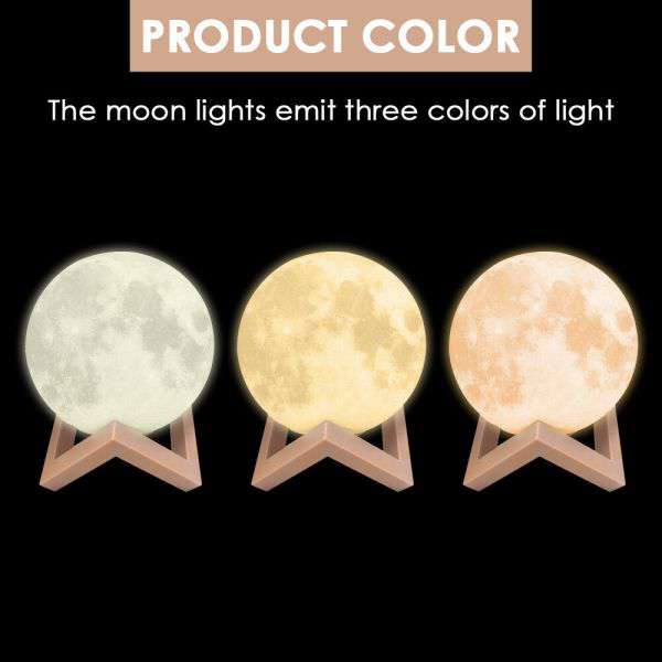 3D MAGICAL MOON LAMP USB LED NIGHT LIGHT MOONLIGHT TOUCH SENSOR 20CM DIAMETER Big Bedding Australia