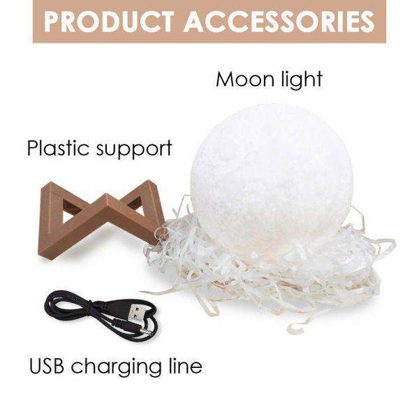 3D MAGICAL MOON LAMP USB LED NIGHT LIGHT MOONLIGHT TOUCH SENSOR 20CM DIAMETER Big Bedding Australia