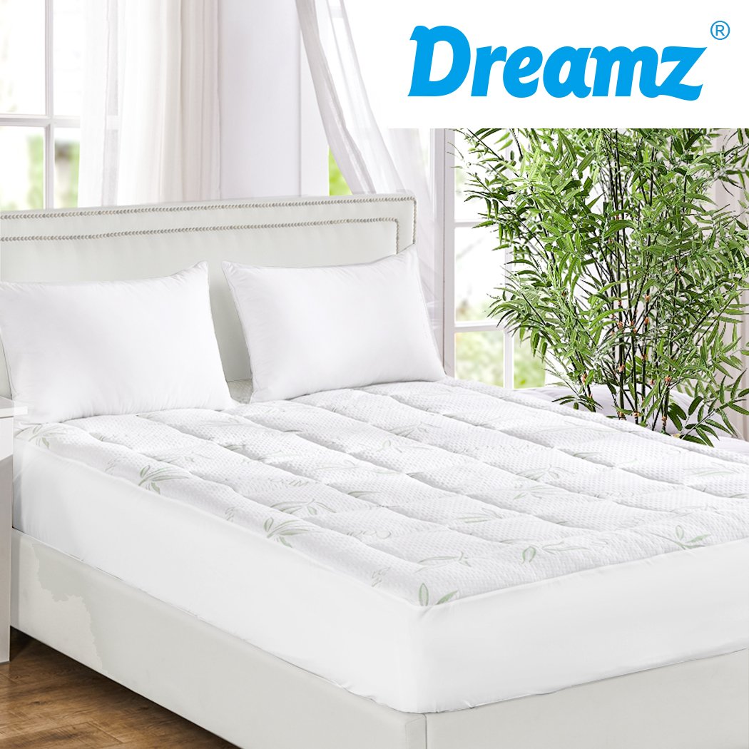 Bamboo Pillowtop Mattress Topper Protector Waterproof Cool Cover King Dreamz