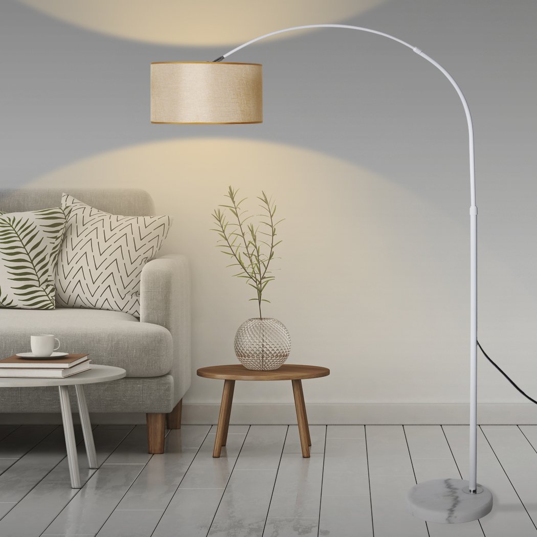 Modern LED Floor Lamp Reading Light Free Standing Height Adjustable Marble Base Big Bedding Australia