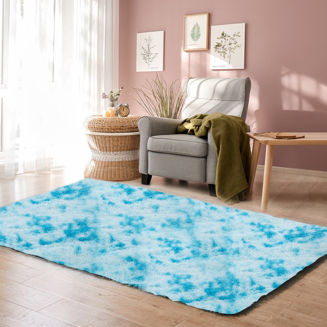 Floor Rug Shaggy Rugs Soft Large Carpet Area Tie-dyed Maldives 80x120cm Big Bedding Australia