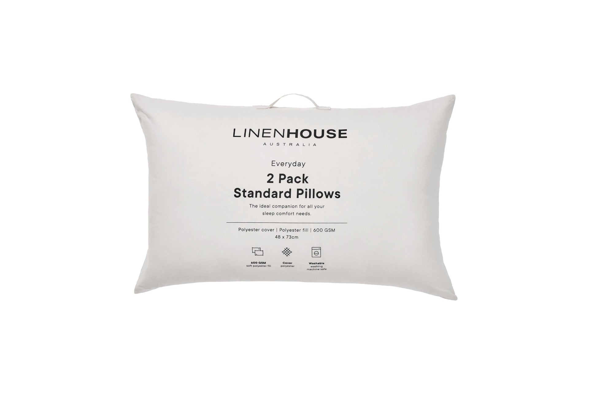 Linen House Pillows/Cushions Linen House Everyday 2 Pack Standard Pillow Pair - 600 GSM
