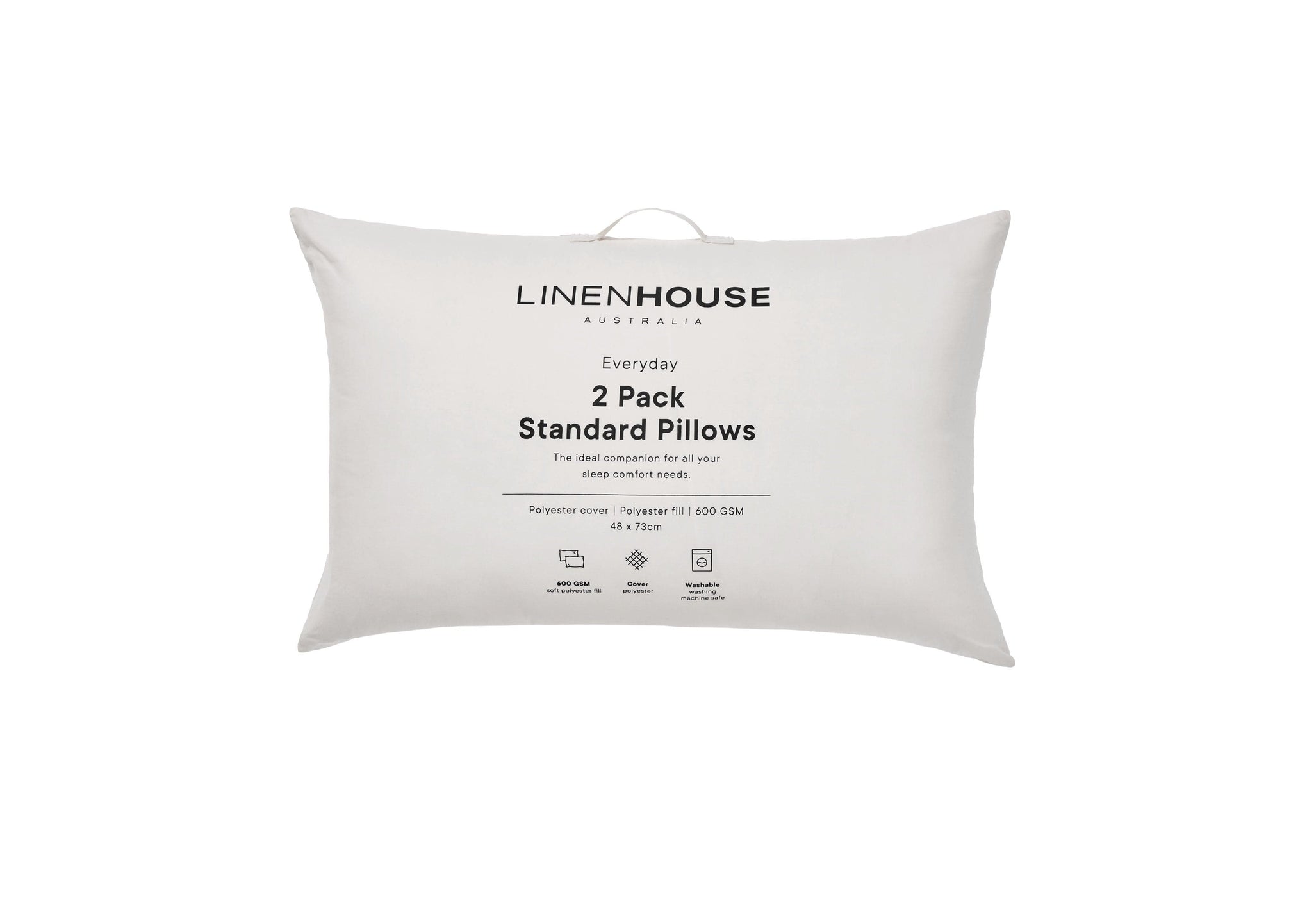 Linen House Pillows/Cushions Linen House Everyday 2 Pack Standard Pillow Pair - 600 GSM