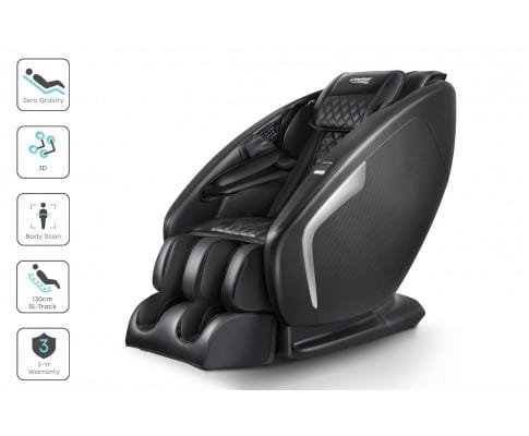 Livemor Massage Chair 3D Electric Massage Chair Shiatsu SL Track Full Body 58 Air Bags Black