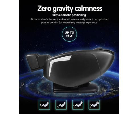 Livemor Massage Chair 3D Electric Massage Chair Shiatsu SL Track Full Body 58 Air Bags Black