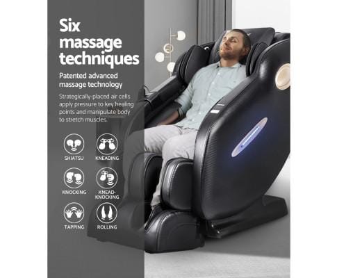 Livemor Massage Chair Massage Chair SL Track Full Body Air Bags Shiatsu Massaging Massager - Black