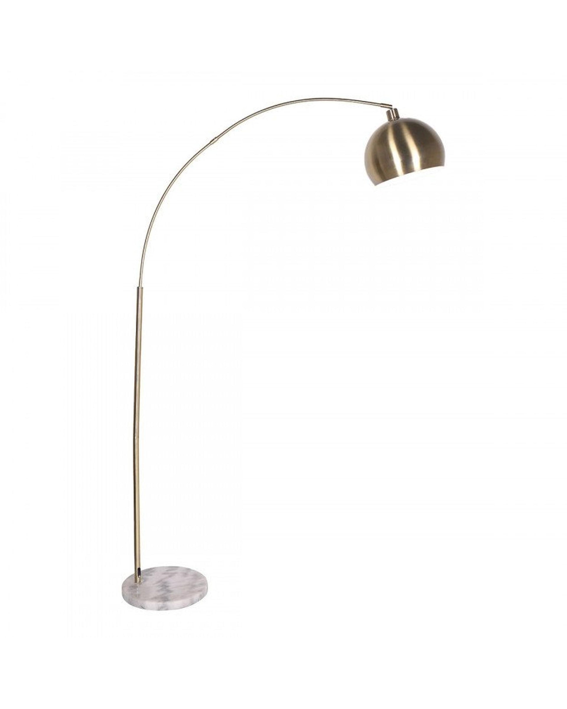 SARANTINO METAL ARC FLOOR LAMP ANTIQUE BRASS WITH MARBLE BASE Sarantino
