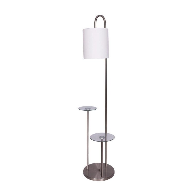 SARANTINO METAL FLOOR LAMP WITH GLASS SHELVES Sarantino