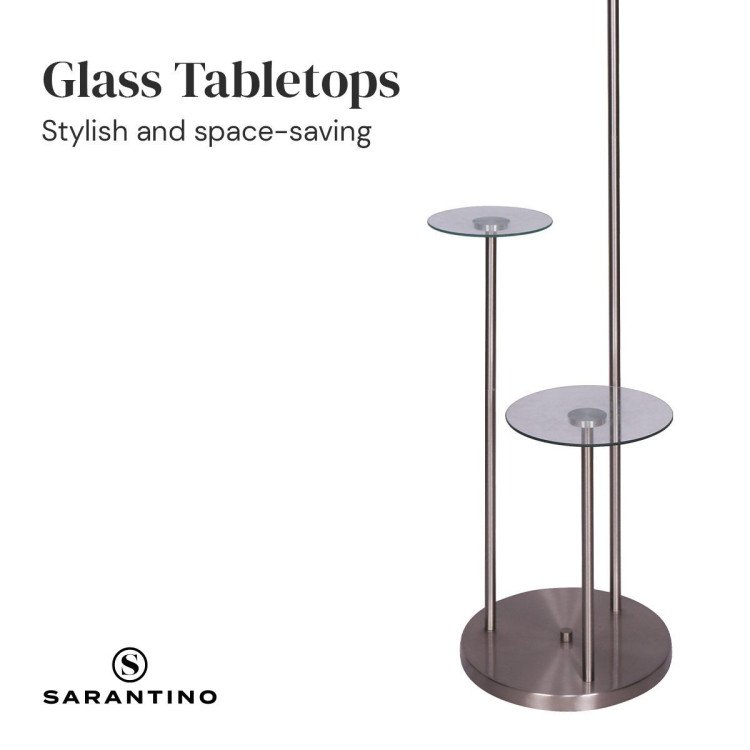 SARANTINO METAL FLOOR LAMP WITH GLASS SHELVES Sarantino