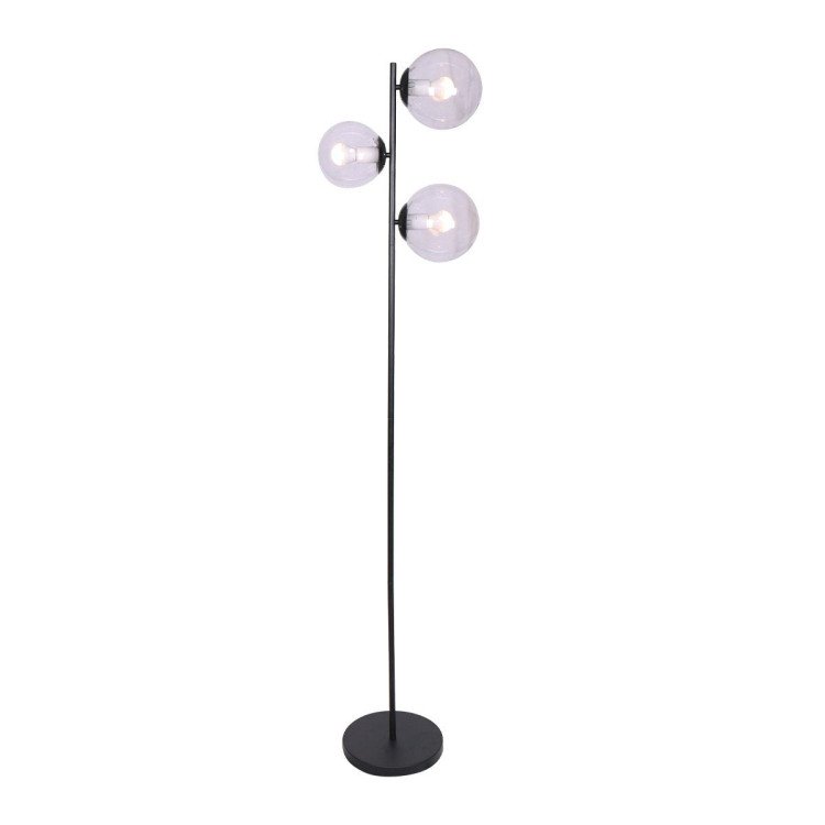 SARANTINO 3-LIGHT BLACK METAL FLOOR LAMP Sarantino