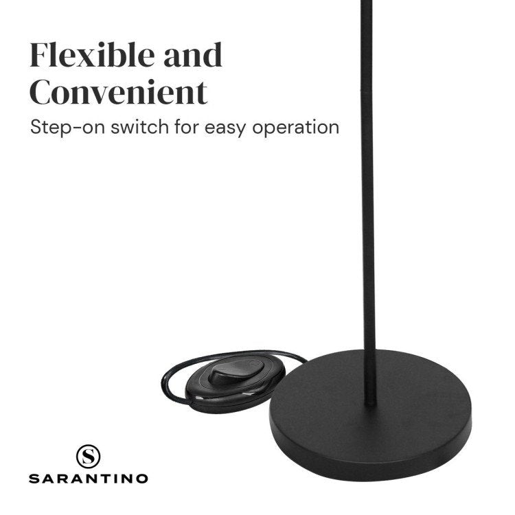 SARANTINO 3-LIGHT BLACK METAL FLOOR LAMP Sarantino