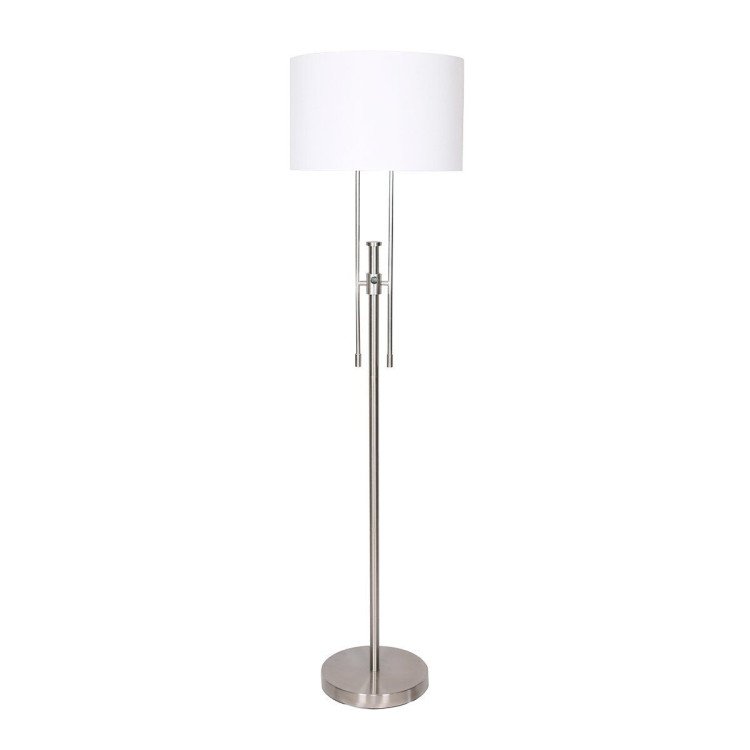 SARANTINO BRUSHED NICKEL HEIGHT-ADJUSTABLE METAL FLOOR LAMP Sarantino