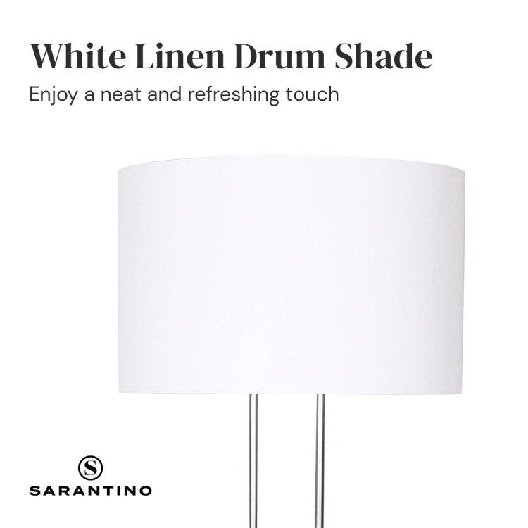 SARANTINO BRUSHED NICKEL HEIGHT-ADJUSTABLE METAL FLOOR LAMP Sarantino