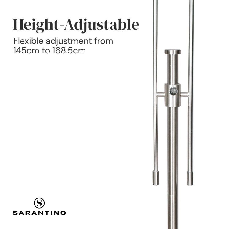 SARANTINO BRUSHED NICKEL HEIGHT-ADJUSTABLE METAL FLOOR LAMP Sarantino