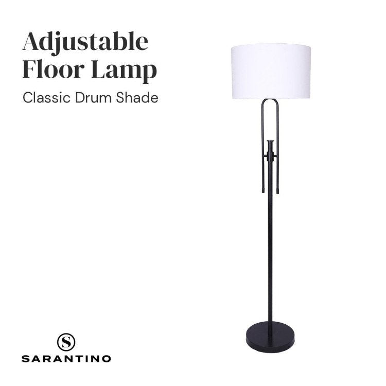 SARANTINO HEIGHT-ADJUSTABLE METAL FLOOR LAMP MATTE BLACK Sarantino