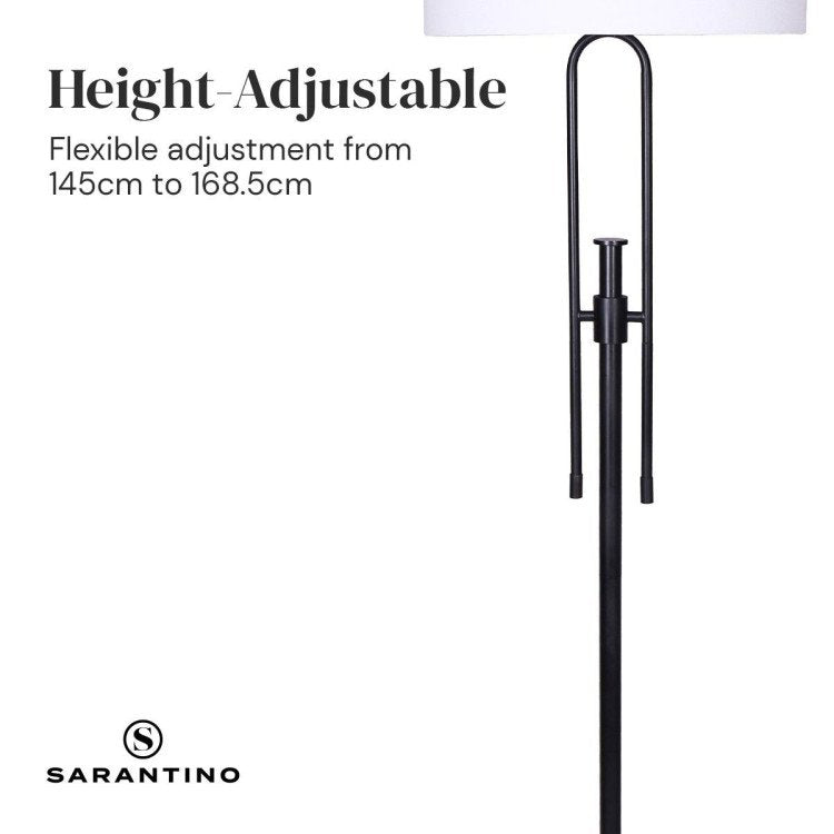 SARANTINO HEIGHT-ADJUSTABLE METAL FLOOR LAMP MATTE BLACK Sarantino
