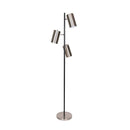 SARANTINO 3-SHADE METAL FLOOR LAMP NICKEL & MATTE BLACK FINISH Sarantino