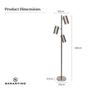 SARANTINO 3-SHADE METAL FLOOR LAMP NICKEL & MATTE BLACK FINISH Sarantino
