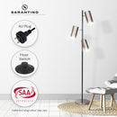 SARANTINO 3-SHADE METAL FLOOR LAMP NICKEL & MATTE BLACK FINISH Sarantino