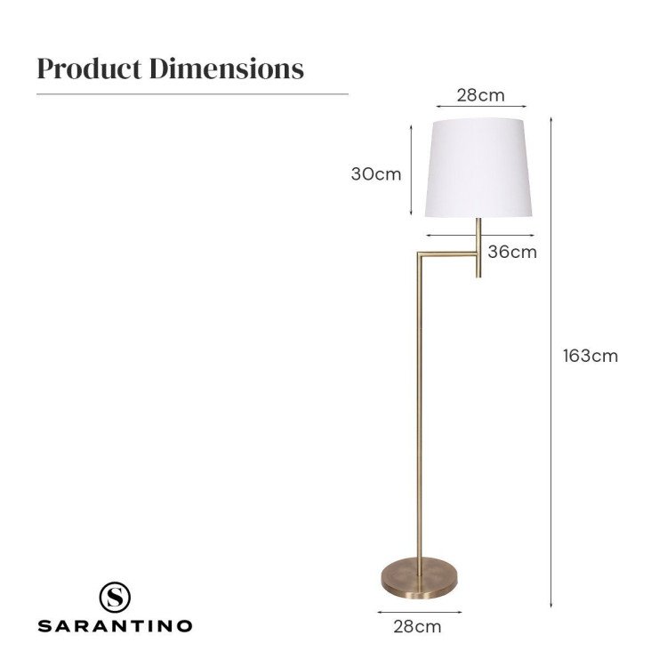 SARANTINO METAL FLOOR LAMP - ANTIQUE BRASS Sarantino
