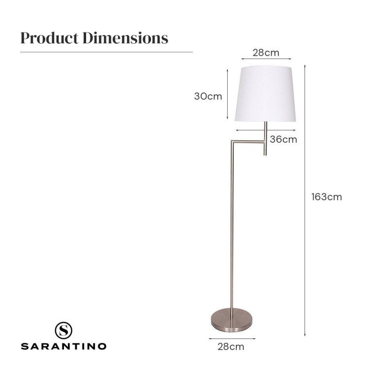 SARANTINO NICKEL METAL ARC FLOOR LAMP Sarantino