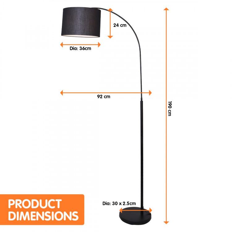 METAL ARC ARM FLOOR LAMP SHADE BLACK Big Bedding Australia