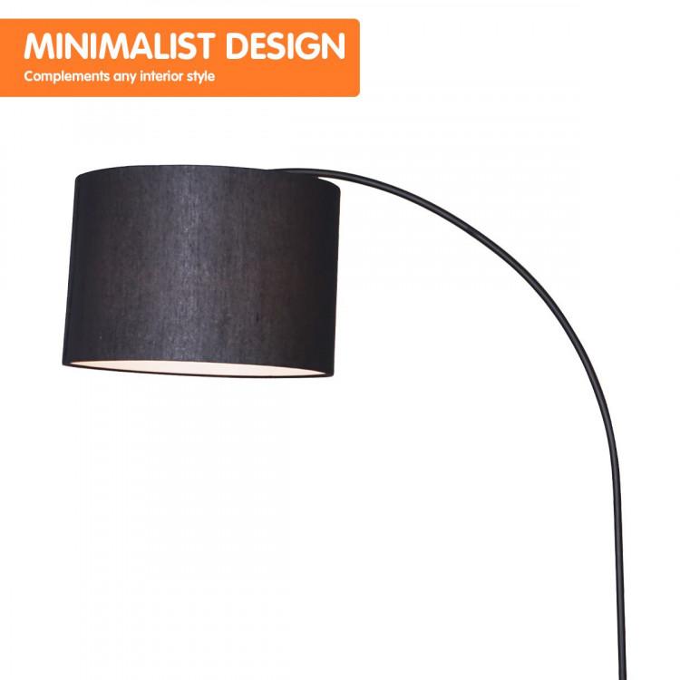 METAL ARC ARM FLOOR LAMP SHADE BLACK Big Bedding Australia